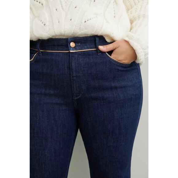New Anthropologie Pilcro High-Rise Metallic-Stitch Skinny Jeans $138 PLUS 20W - Picture 2 of 6